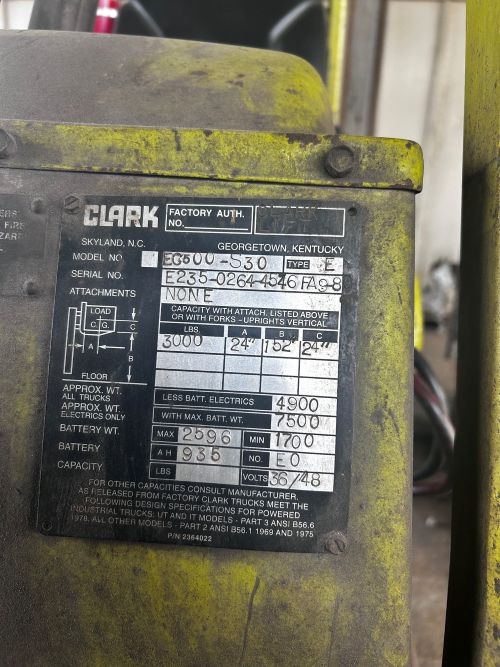 2000 Clark Electric Forklift (950092) - Image 7